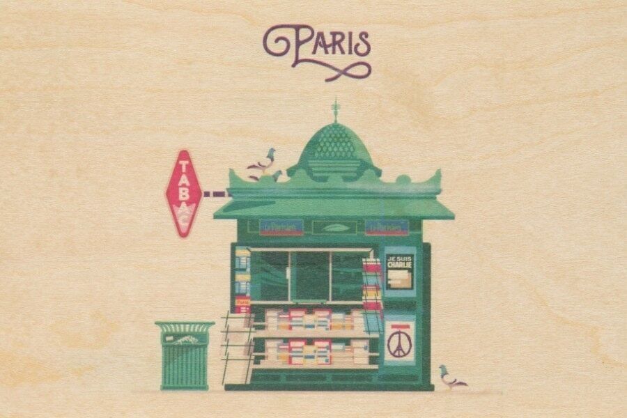 Wooden postcard - Paris 6