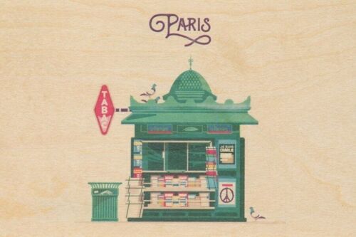 Carte postale en bois - Paris 6
