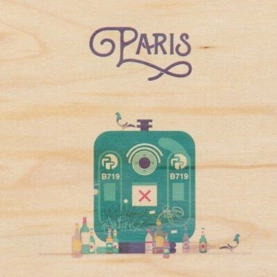 Carte postale en bois - Paris 7