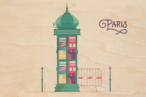 Carte postale en bois - Paris 8