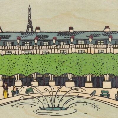 Hölzerne Postkarte - Paris illustrierter königlicher Palast