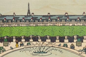 Carte postale en bois - paris illustré palais royal