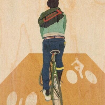 Carte postale en bois - france bike