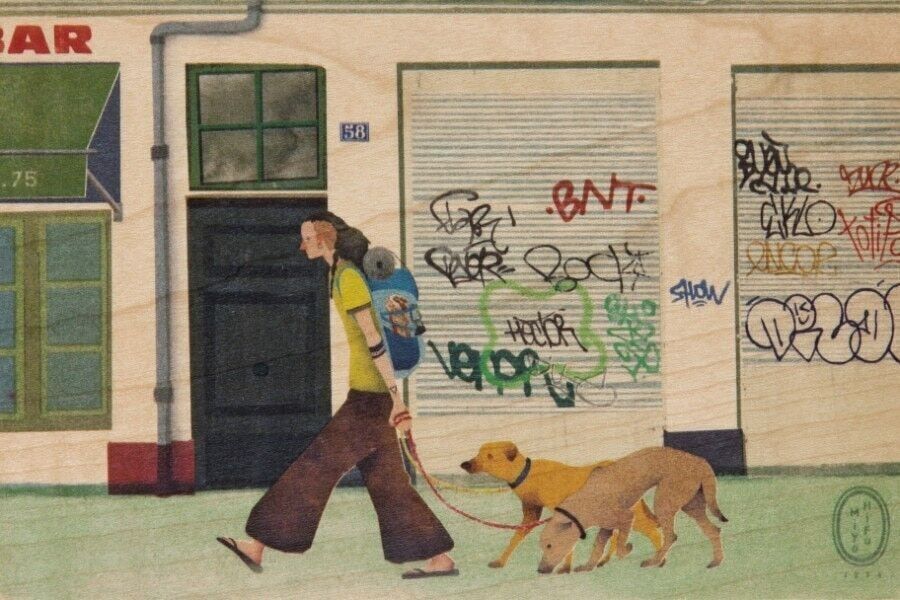 Wooden postcard - France punk