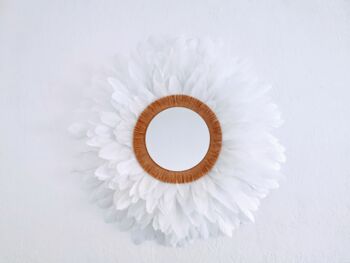 Juju hat blanc miroir et jute  - 70 cm 1