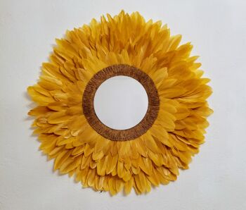 Juju hat jaune moutarde miroir et jute dorée- 70 cm 1