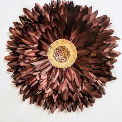 Juju hat brown and feathers - 70 cm