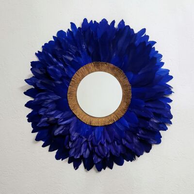 Juju hat bleu majorelle miroir et jute dorée- 70 cm