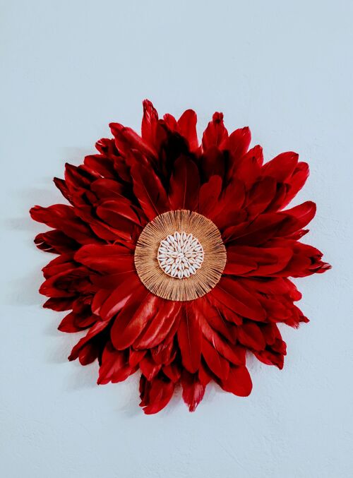 Juju hat rouge bordeaux et coquillages - 50 cm