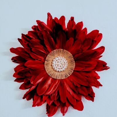 Juju hat burgundy red and shells - 50 cm