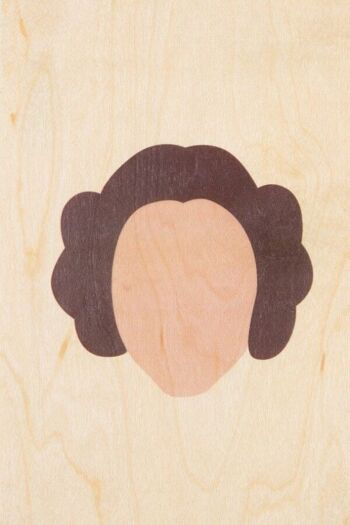 Carte postale en bois - movie icons leia