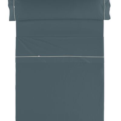 estelia - juego de sábanas liso color gris - cama de 90 (3 piezas) -50% algodón / 50% poliéster - 144 hilos. gramage: 115