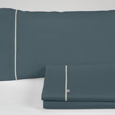 estelia - juego de sábanas liso color gris - cama de 150 (3 piezas) -50% algodón / 50% poliéster - 144 hilos. gramage: 115
