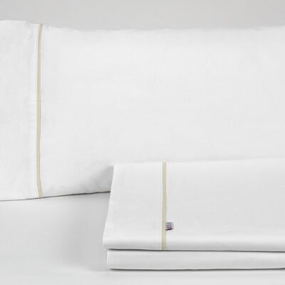 estelia - juego de sábanas color blanco - cama de 90 (3 piezas) - 100% algodón - 144 hilos. gramage: 115