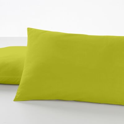 estelia - pack de dos fundas de almohada color pistacho - 50x80 cm - 50% algodón / 50% poliéster - 144 hilos - cierre en tapa y solapa. gramage: 115