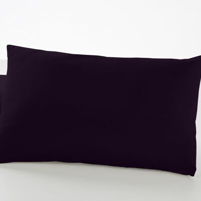 estelia - pack de dos fundas de almohada color negro - 50x80 cm - 50% algodón / 50% poliéster - 144 hilos - cierre en tapa y solapa. gramage: 115