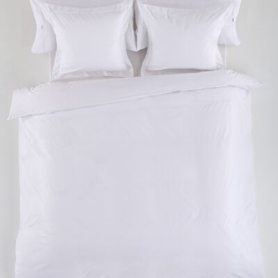 estelia - funda nordica lisa color blanco - cama de 135/140 (1 pieza) - 50% algodón / 50% poliéster - 144 hilos. gramage: 115