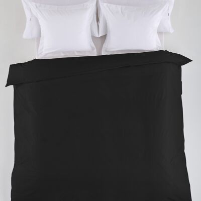 estelia - funda nordica lisa color negro - cama de 135/140 (1 pieza) - 50% algodón / 50% poliéster - 144 hilos. gramage: 115