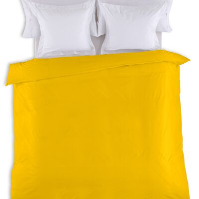 estelia - funda nordica lisa color mostaza - cama de 135/140 (1 pieza) - 50% algodón / 50% poliéster - 144 hilos. gramage: 115
