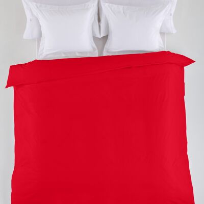 estelia - funda nordica lisa color rojo - cama de 135/140 (1 pieza) - 50% algodón / 50% poliéster - 144 hilos. gramage: 115