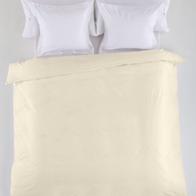 estelia - funda nordica lisa color crema - cama de 135/140 (1 pieza) - 50% algodón / 50% poliéster - 144 hilos. gramage: 115