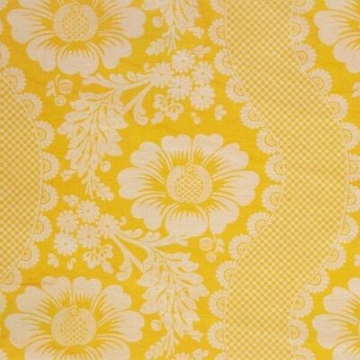 Wooden postcard - toile de jouy flowers yellow bis