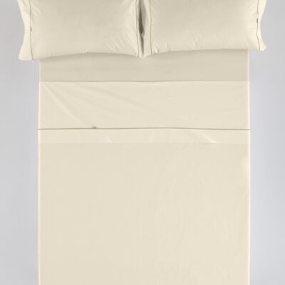 estelia - juego de sábanas color crema - cama de 200 (4 piezas) - 100% algodón - 144 hilos. gramage: 115