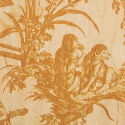 Cartolina in legno - toile de jouy 4 parti scimmia