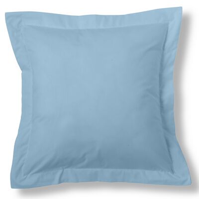 estelia - funda de cojín color azul celeste - 55x55 cm - 100% algodón - 144 hilos. gramage: 115