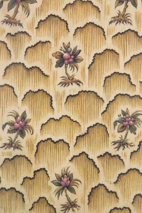 Carte postale en bois - toile de jouy motif floral ter