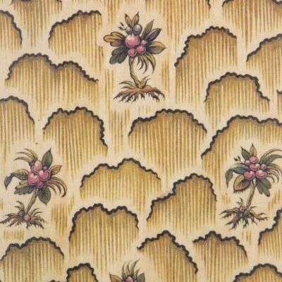 Carte postale en bois - toile de jouy motif floral ter