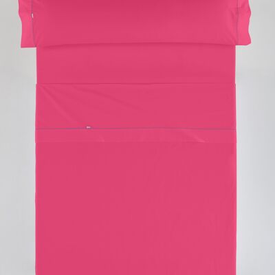 estelia - juego de sábanas liso color chicle - cama de 105 (3 piezas) -50% algodón / 50% poliéster - 144 hilos. gramage: 115