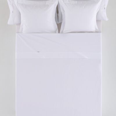estelia - sábana sabana encimera color blanco - cama de 150/160 50% algodón / 50% poliéster - 144 hilos. gramage: 115