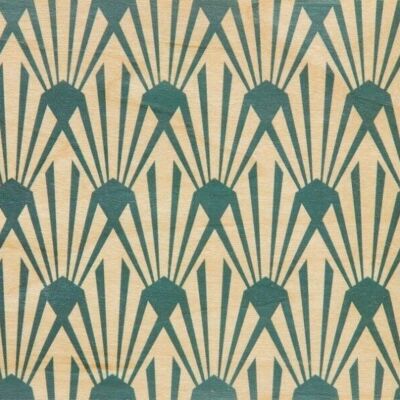 Postal de madera - asteroides art deco