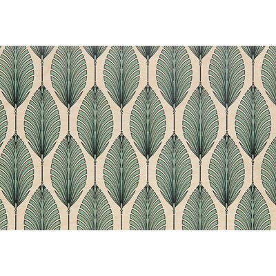 Cartolina in legno - foglie art deco bis