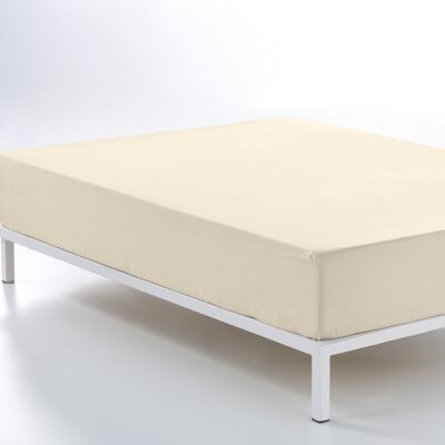 estelia - bajera ajustable color crema - cama de 90 (alto 28 cm) - 50% algodón / 50% poliéster - 144 hilos. gramage: 115