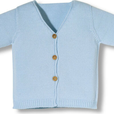 chaqueta larga newborn con botones celeste