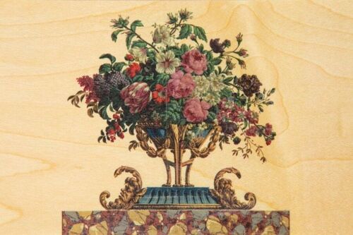 Carte postale en bois - bnf papiers peints bouquet