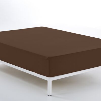 estelia - bajera ajustable color café - cama de 180 (alto 28 cm) - 50% algodón / 50% poliéster - 144 hilos. gramage: 115