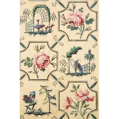 Carte postale en bois - bnf papiers peints rose clair