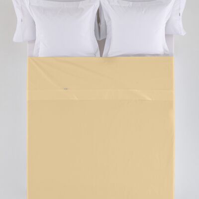 estelia - sabana encimera color beige - cama de 200 100% algodón - 144 hilos. gramage: 115