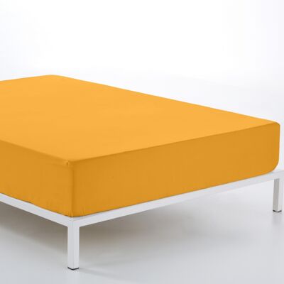 estelia - bajera ajustable color maíz - cama de 200 (alto 28 cm) - 100% algodón - 144 hilos. gramage: 115