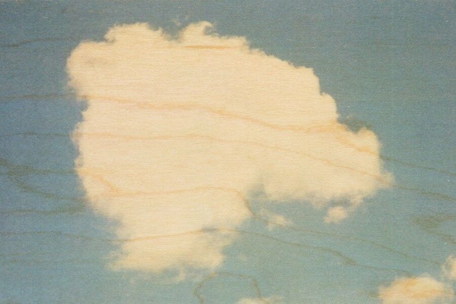 Wooden postcard - cloud photos