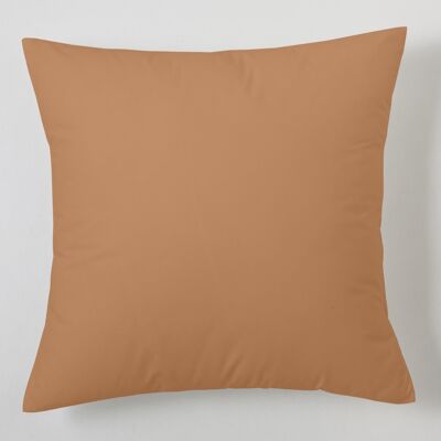 estelia - funda de cojín color marrón - 40x40 cm - 50% algodón / 50% poliéster - 144 hilos. gramage: 115