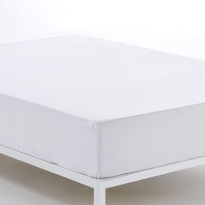 estelia - bajera ajustable color blanco - cama de 135/140 (alto 28 cm) - 50% algodón / 50% poliéster - 144 hilos. gramage: 115
