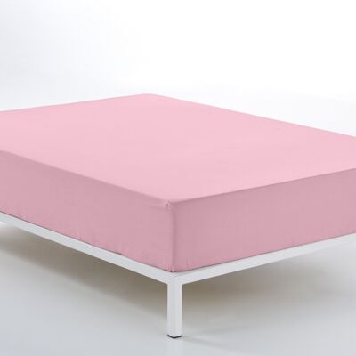 estelia - bajera ajustable color rosa - cama de 135/140 (alto 28 cm) - 50% algodón / 50% poliéster - 144 hilos. gramage: 115