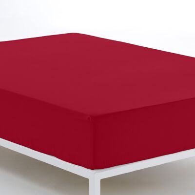 estelia - bajera ajustable color burdeos - cama de 135/140 (alto 28 cm) - 100% algodón - 144 hilos. gramage: 115
