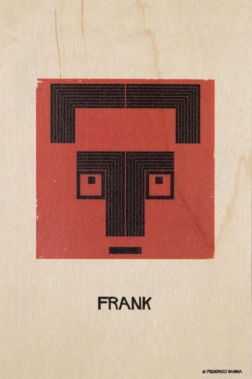 Carte postale en bois - portrart frank