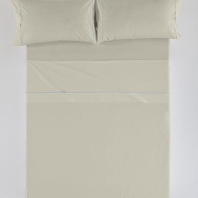 estelia - juego de sábanas color piedra - cama de 200 (4 piezas) - 100% algodón - 144 hilos. gramage: 115