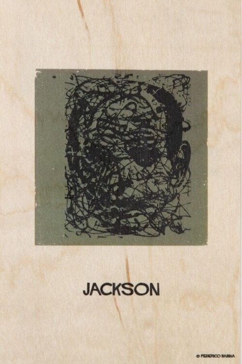 Carte postale en bois - portrart jackson